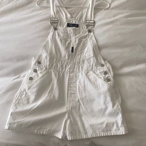 White Overall Shorts